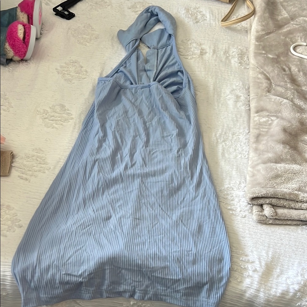 Chic Blue Ruched Button-Up Top - Picture 6 of 6